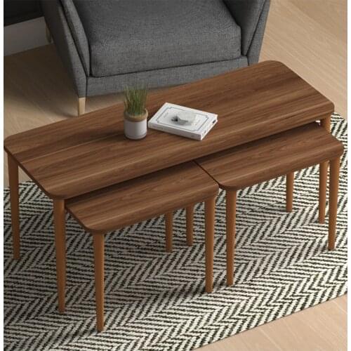 Yen' pattern coffee table coffee stand Omega Medium Coffee Table Walnut-Medium Tripod And Zigon Coffee Table Set