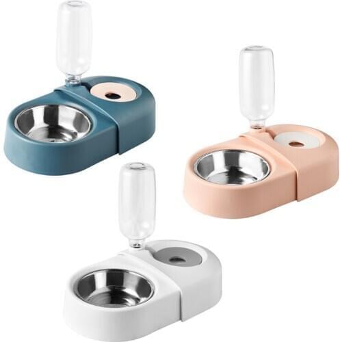 Dog Cat Food Double BowlsDishes Kitten Puppy Pet Feeder Auto Water Drinking Dispenser Bottle High Quality and Brand New