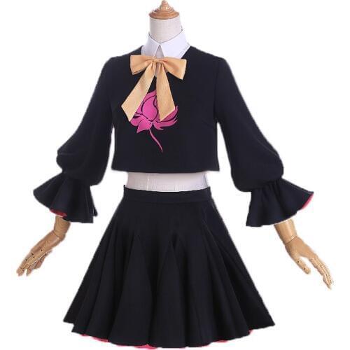 OW Cosplay Costume D.VA DVA Hana Song Black Cat Officer Dress Cosplay Costume Full Set top+skirt