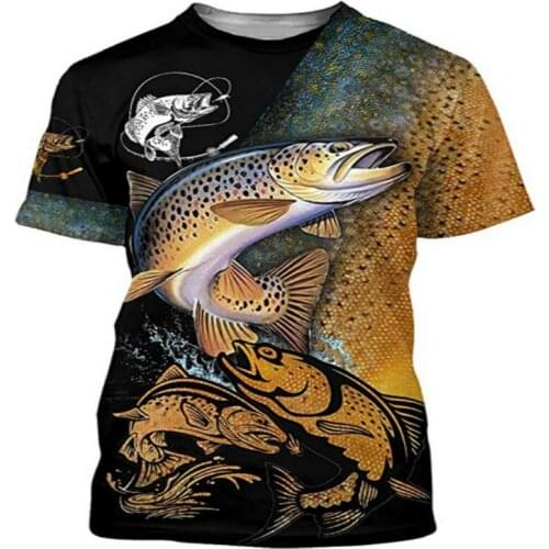 2021 Summer Fishing 3D Printed T-shirt Mens Fashion Casual O-Neck Short Sleeve Fun T-Shirt And Top 130-6xl