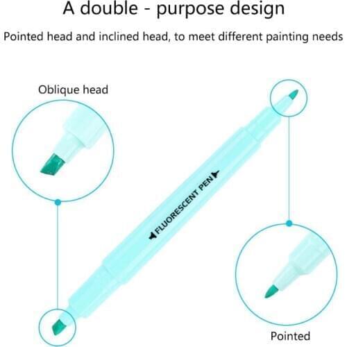 Candy Color Highlighter Pen Double Headed Fluorescent Marker Pen School Supplies 1XCB