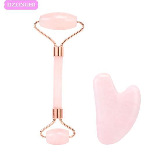 Facial Massager Rose Quartz Roller Face Lift Massager Lifting Tool 100% Natural Jade Rolling Stone Skin Massage Beauty Care