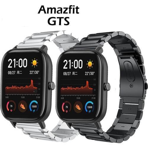 Metal Watch Strap Bracelet For Xiaomi Huami Amazfit GTS Watch Stainless steel Bracelet Wrist Band for Amazfit GTR 42mm Bip lite