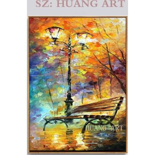Trendy large mural quality brand dao oil painting canvas hand-painted abstract modern home wall decoration hotel rain tree road