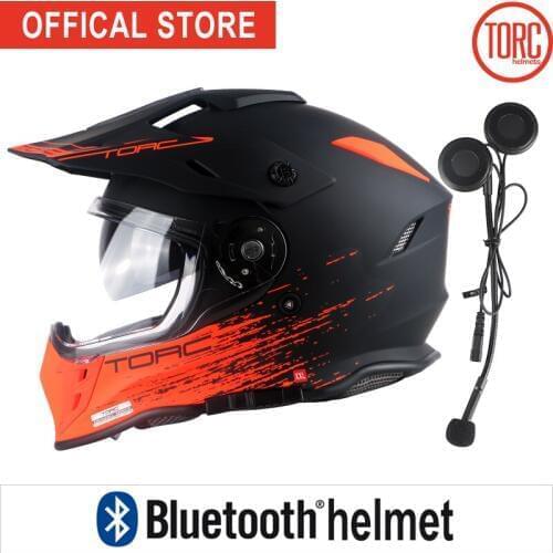 Bluetooth motorbike full face motorcycle helmet Casco Dual lense motorcross off road helmet Connect Phone Support call T331