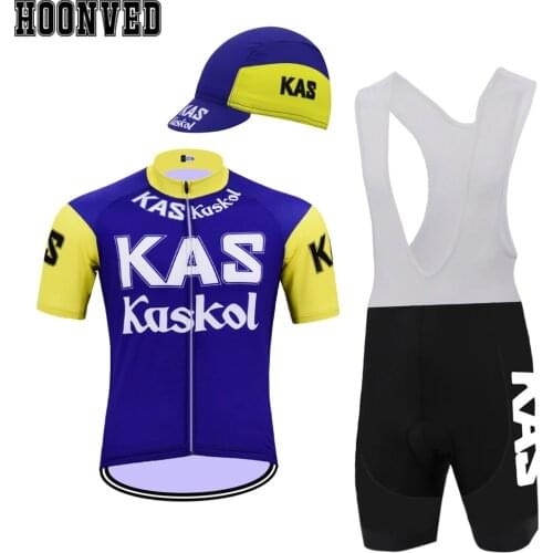 The 2019 New Team Go Pro racing No. 112 Man KAS Retro blue cycling Jersey suit Bike Shorts 9D Gel Pad Mtb Riding suit hombre