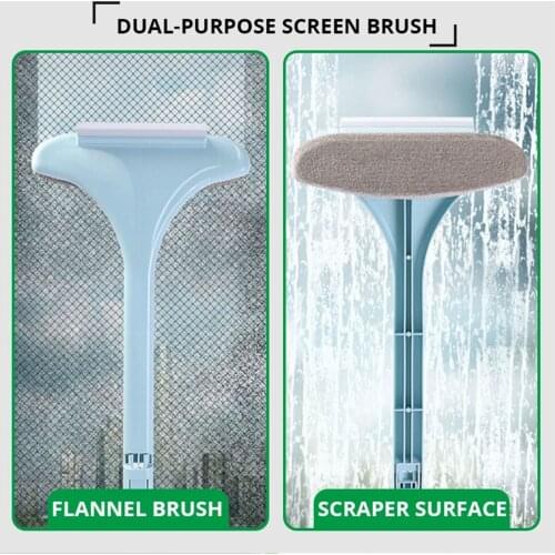 2021 Newest Double-sided Cleaning Brush with Extended Detachable Handle, Hanging Hole Window Cleaner