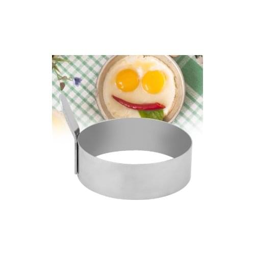2021 New Non-stick Round Omelet Egg Mold Stainless Steel Fried Egg Pancake Shaper Omelette Mold Household Kitchen Baking Tools