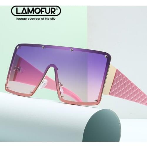 New Square Fashion Sunglasses Women Oversized Metal Frame Vintage Glasses Men Shades Retro Gradient Colors Oculos UV400 2558
