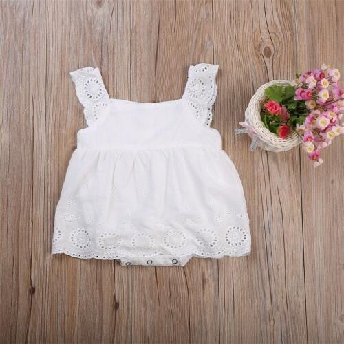 Pudcoco Newborn Toddler Baby Girls Clothes Lace Sleeveless Romper Dress Jumpsuit Outfits Casual Baby Summer Clothing