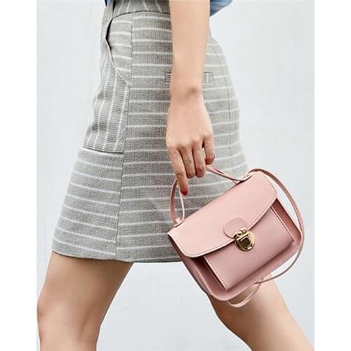 Solid Color Leather Crossbody Bags For Women 2021 Travel Handbag Fashion Simple Shoulder Simple Bag Ladies Cross Body Bag