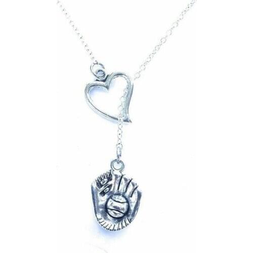 Baseball Glove Necklace Vintage Charms Sport Ball Choker Statement Clavicle Necklace Pendant Jewelry For Women Gift Bijoux