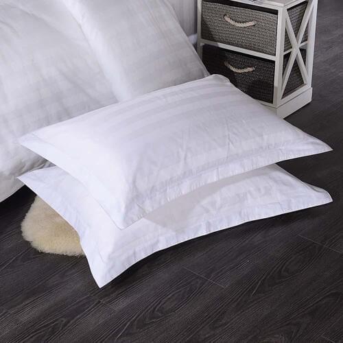 Hotel Supplies Home Bedding Cotton Pure White Encryption Pillowcase Satin Pillow Case High Quality