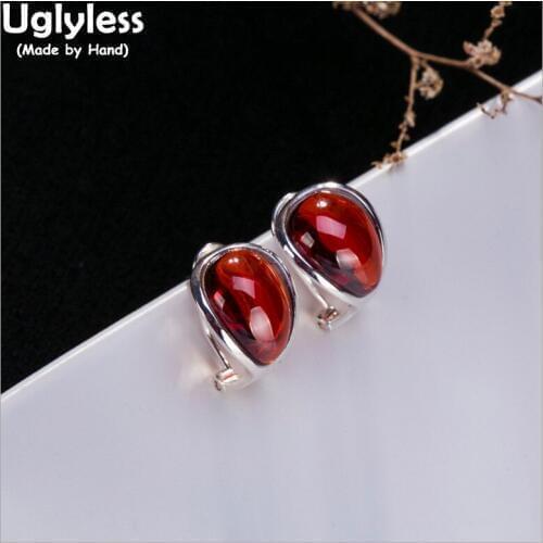Uglyless Mutli Colors Jelly Candy Stud Earrings for Women Semi-precious Chalcedony Studs 100% Real Solid 925 Silver Fine Jewelry