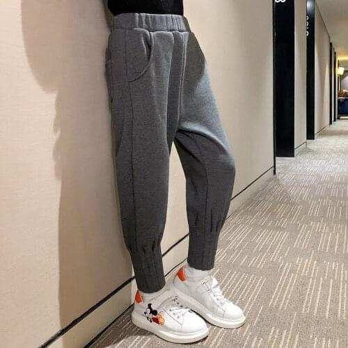 Girls harem pants, cotton autumn and winter pants, new foreign style, girls, boys, children, casual trousers