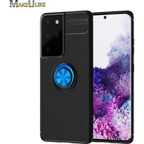 Ring Silicone Case For Samsung Galaxy S21 S20 Plus Ultra FE Note 20 Ultra Note20 S20Plus S21Plus Case Anti-Fall Phone Soft Cover