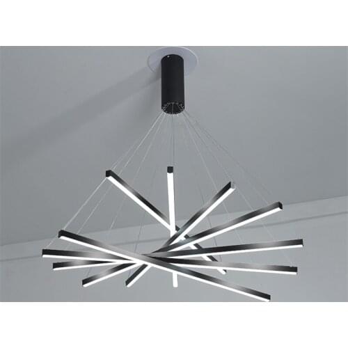 Modern Long LED Line Chandeliers Nordic Indoor Living Room Decor Linear Pendant Lamp Bar Kitchen Dining Room Chandelier Lighting