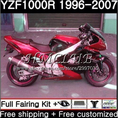 Thunderace For YAMAHA YZF 1000R 2002 2003 2004 2005 2006 2007 21HC.20 YZF-1000R YZF1000R 02 03 04 05 06 07 Fairing Red black hot