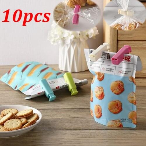 5/10Pcs New Portable Lock Square Clip For Kitchen Storage Food Snack Seal Sealing Bag Clips Sealer Clamp Kitchen Plastic Tools