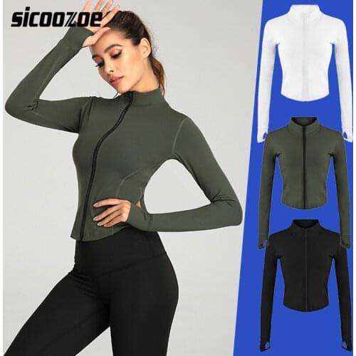 Womens Long Sleeve Running Jacket,Quick-drying Zipper Sport Fitness Shirt Sportwears,Slim Yoga Workout Gym Running Top