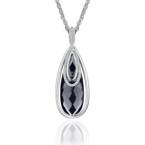 Big Water Drop Crystal Necklaces & Pendant For Women Color Link Chain Long Necklace Women Wedding Party Jewelry Friends Gifts