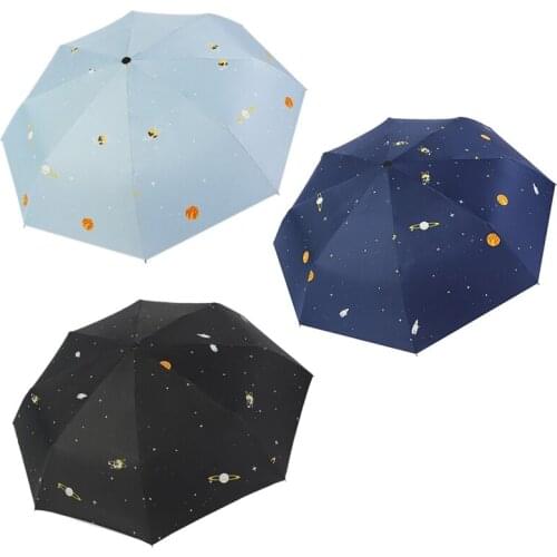 Creative Star Universe Serie Umbrella Fold Rainy Stellar Planet Umbrella UV Rainproof Sun Parasol Umbrella Female