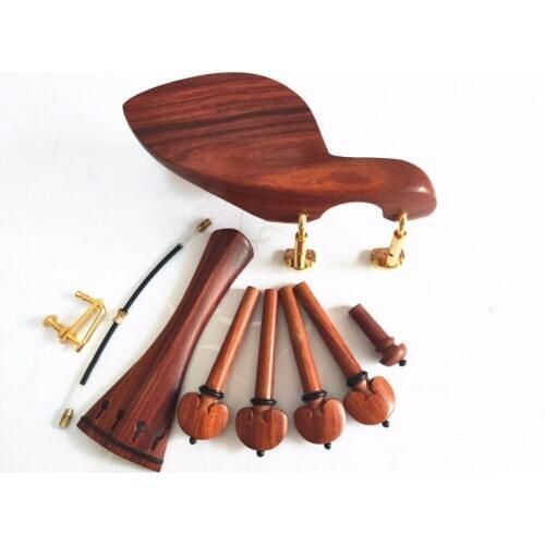 1set New Rosewood 4/4 violin accessories chinrest endpin tuner tail gut