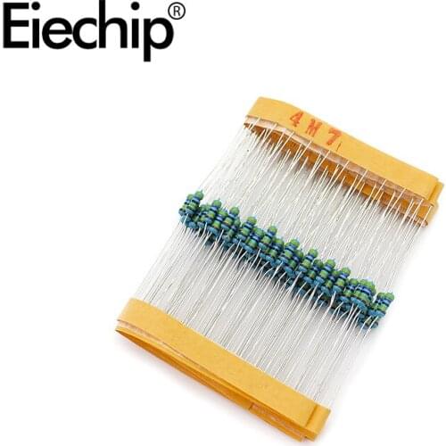 100pcs/lot 1/4W 1% Metal film resistor 0.25W resistance 4.7M Throught Hole