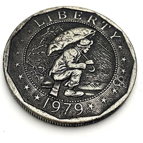 1979 American Vagrant Coin Old Man Commemorative Coin Embossed Collectible Coin Gift Lucky Challenge Coin