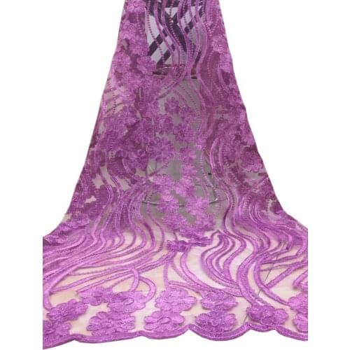 2018 New Style French Net Lace Fabric Flower African Tulle Mesh Lace Fabric High Quality African Lace Fabric FJ37