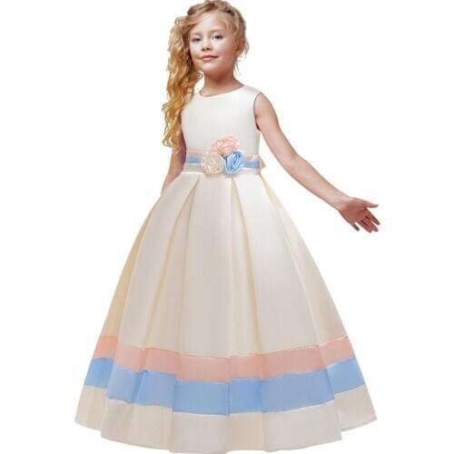 2021Flower Girl Princesss Wedding Birthday Party Segment Long Dress Girls First Eucharist Party Dress Vestidos De Fiesta