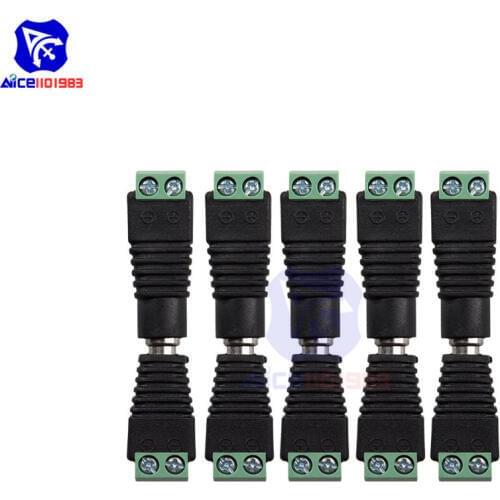 5 Pairs/Lot Male Female DC Power Plug Jack 2.5x5.5 mm Wire Connector for CCTV Camera LED Strip Light 5.5*2.5mm DC Power Plug