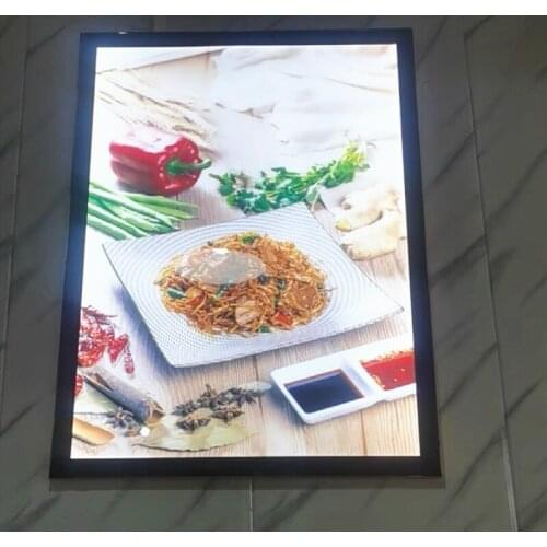 Restaurant slim display menu boards,aluminum material magnetic led back-lit light box signs