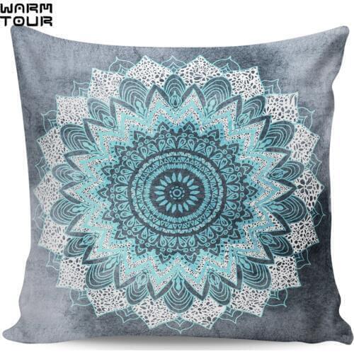 BOHOCHIC MANDALA IN BLUE Pillow Covers Cases Pattern Cover Cushion Pillowcase Square Print