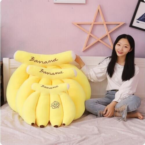 Big Size Creative Simulation Banana Stuffed Toy Cushion Fruit Bananas Plush Toys Sleeping Pillow Soft Sofa Girls Gift For Kids