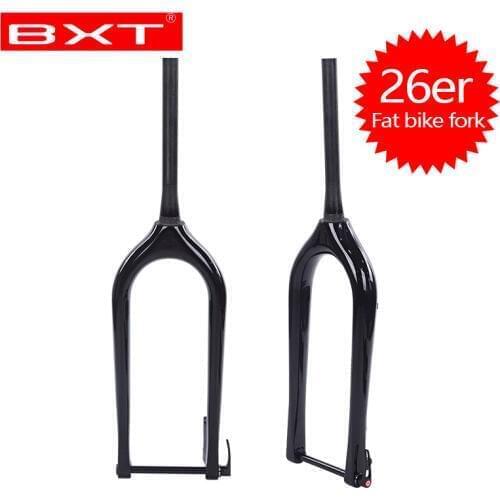 BXT Carbon Fat bicycle Fork 26er UD Snow Bike Carbon Fork include Axle Carbon Fork 150*15mm Thru Axle 26er*5.0 tires Free ship