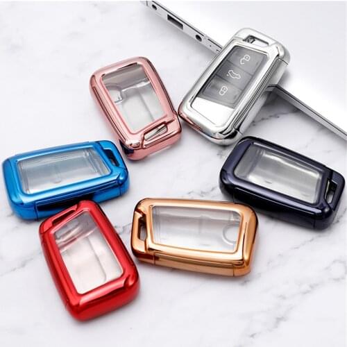 Full Protect Car Key Case Cover For VW Key Waterproof TPU Key Shell For Skoda Octavia 2 3 A5 A7 Tour For Seat Leon Car Styling