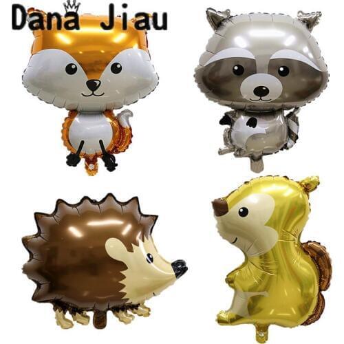 DanaJiau fox Hedgehog golden Animal Air Helium Balloon Birthday Party Decoration Zoo Theme panda Supplies holiday Kids toy