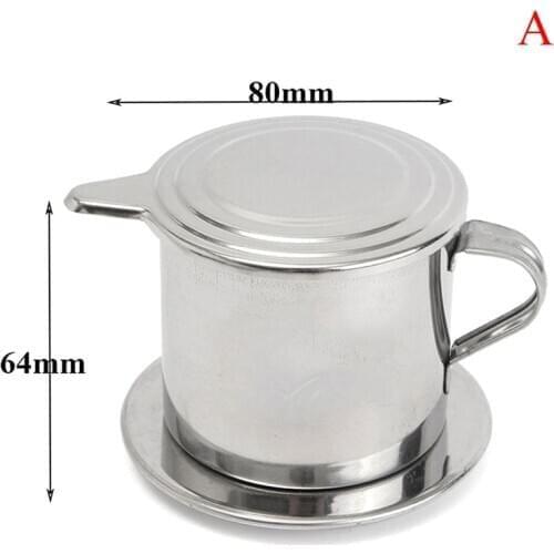 Stainless Steel Vietnamese Drip Coffee Filter Maker Pot Infuser For Office Home Traveling :6.3*5CM :7.3*6.4CM