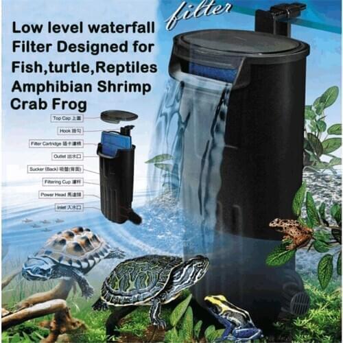 HONGYI Aquarium Turtle Filter Water Pump Biological Filtration Suitable For Reptile Water Tank Low Level Waterfall Filter