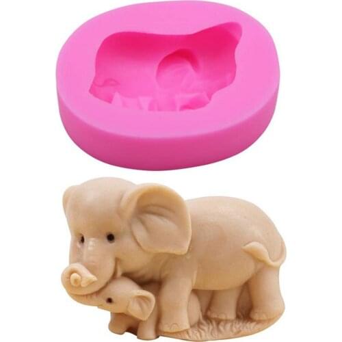 Mother and Baby Elephant Soap Molds, Elephant Silicone Molds for Chocolate Fondant Cake Decorating Baby Shower Art Silicone Soap