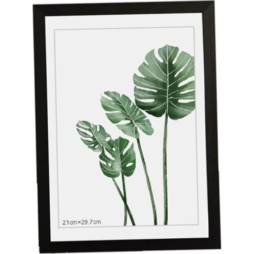 A4 Black White Red Blue Color Nature Solid Wooden Frame Picture Photo Frame With Mats For Wall Mounting Hardware Included