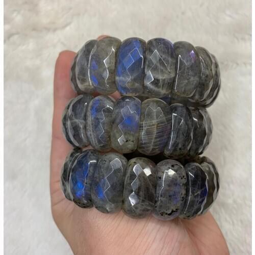 Blue rainbow Labradorite stone bracelet natural gem stone bangle fine jewelry for woman for man for gift wholesale