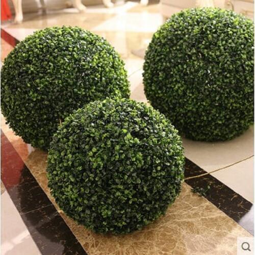 Wedding Arrangement Artificial Garden Grass Buxus Balls Boxwood Topiary Landscape Fake Trees Pots Plants