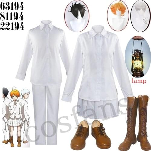 The Promised Neverland Cosplay Costume Student Uniform Emma Norman Ray Cosplay Wig Washable Tattoo Stickers NO.22194/63194/81194