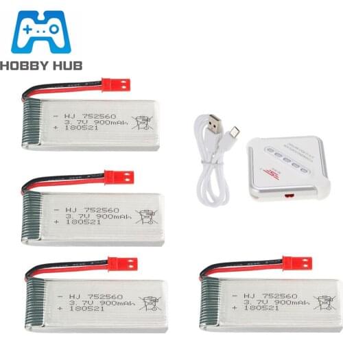 3.7V 900mah lipo Battery For X5 X5C X5SC 8807 8807W A6 A6W M68 Rc Quadcopter Spare Parts Accessories 752560 Battery charger set