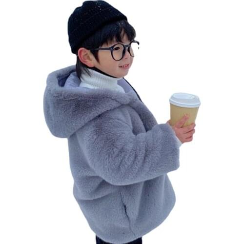 Winter Baby Boy fur coat Autumn Winter Coat New Childrens Woolen Coat Kids Windbreaker Thick Fashion Boys kid Wool Long Jacket