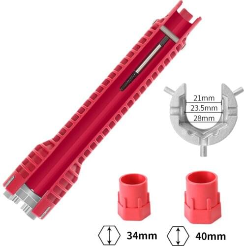 Multifunctional 8In1 Faucet And Sink Installer Wrench Tool For Kitchen Bathroom Water Pipe Extra-long Design Wrench Tools