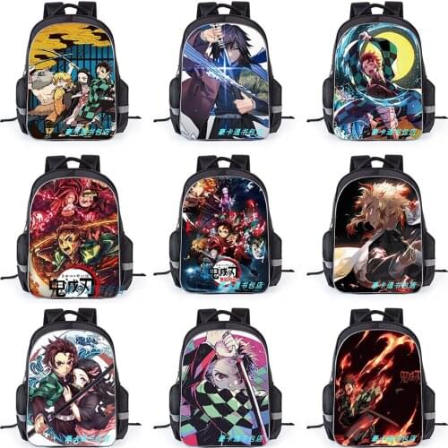 Demon Slayer Figure Tanjirou Zenitsu Tomioka Giyuu Cartoon Schoolbag Multifunctional Large-capacity Stationery Storage Box