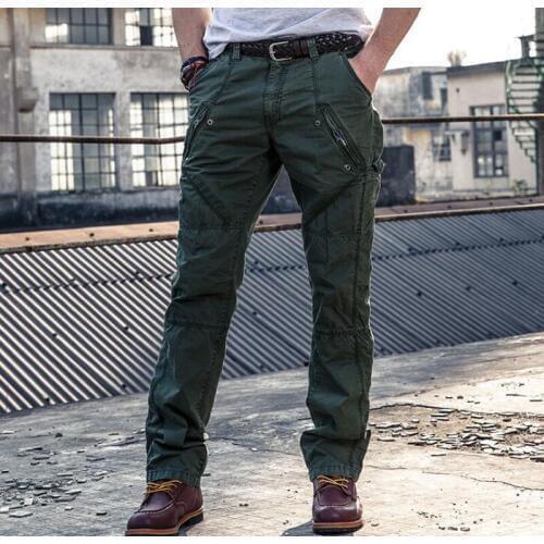 Man Military Army Cargo Pants Plus Size Multi-pocket Overalls Casual Baggy Trousers Men loose cotton